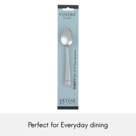 Viners Everyday Purity 18/0 4pce Tea Spoon, Stainless Steel, Teaspoon