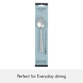 Viners Everyday Purity 18/0 4pce Tea Spoon, Stainless Steel, Teaspoon