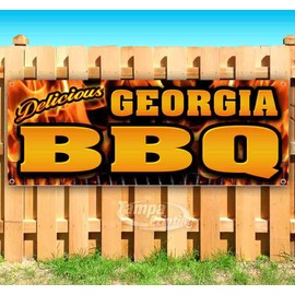 Georgia BBQ Banner 13 oz | Non-Fabric | Heavy-Duty Vinyl Single-Sided with Metal Grommets