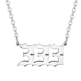 Yonhon Angel Number Necklace 333 Necklace for Women Men