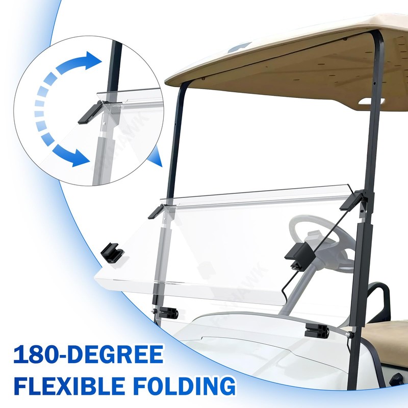 FIXHAWK EZGO Golf Cart Windshield Replacement Fit for EZGO TXT/