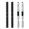 Plastiknägel Nagelbürsten, 2pcs Nail Art Bürsten, Dual-Ended Polygel Brush &