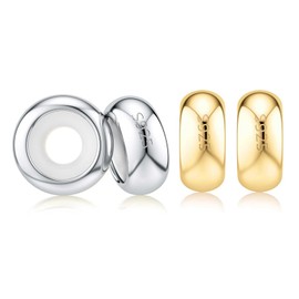 DALARAN 925 Sterling Silver 4pcs Sliver Gold Charm Stopper Spacer Bead for Charm Bracelets Christmas Bead for Women