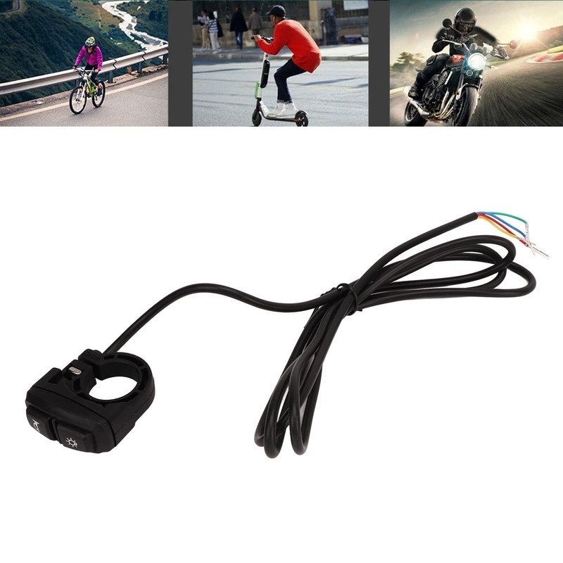 Electric Bike Light Horn Switch, 12‑72V 22.2mm/0.87in Scooter Handlebar Switch