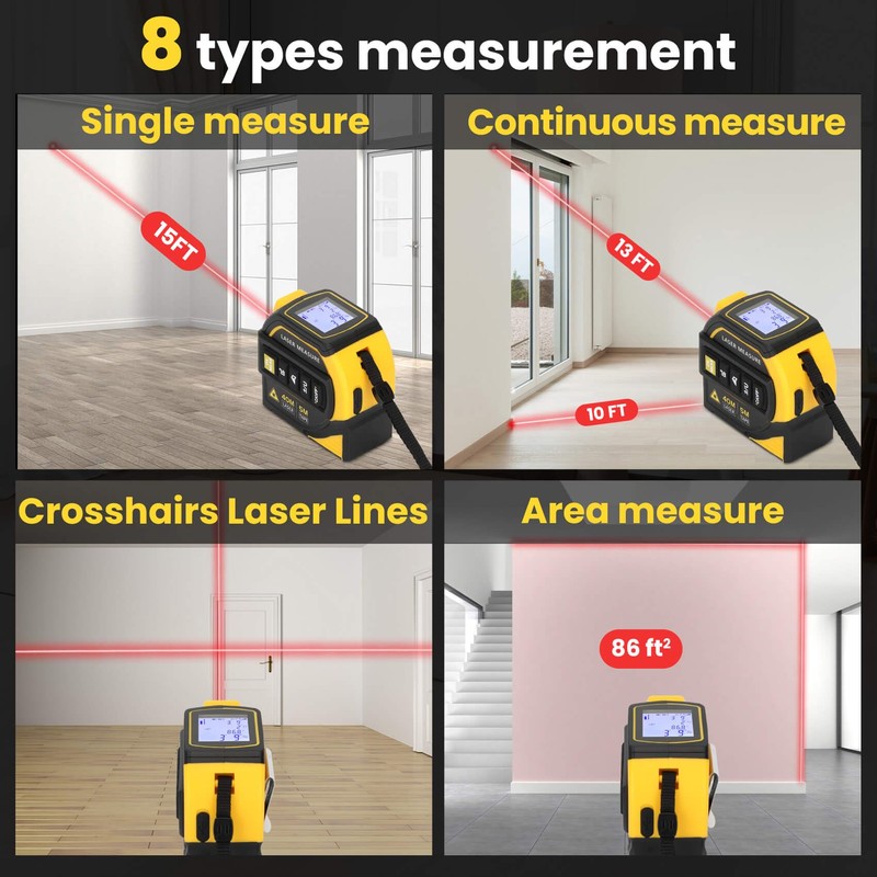 Edovaf 4 in 1 Laser Tape Measure with Level and