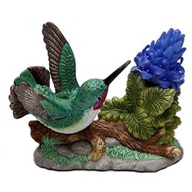 Hummingbird With Purple Orchid Cosmos Gifts Elegant Porcelain Figurine 5599