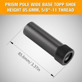 MOETER Prism Pole Topo Shoe - 5/8"-11 Thread Aluminum Base, 85.6mm Height for Surveying & Construction (Fits Most Poles)