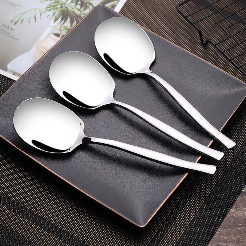 Bblina 8 Pieces Large Serving Spoons, Stainless Steel Buffet Serving