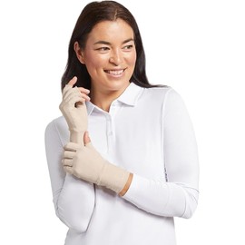 Solbari Fingerless Driving Gloves UPF 50+ UV Protection, Light Grey, Medium