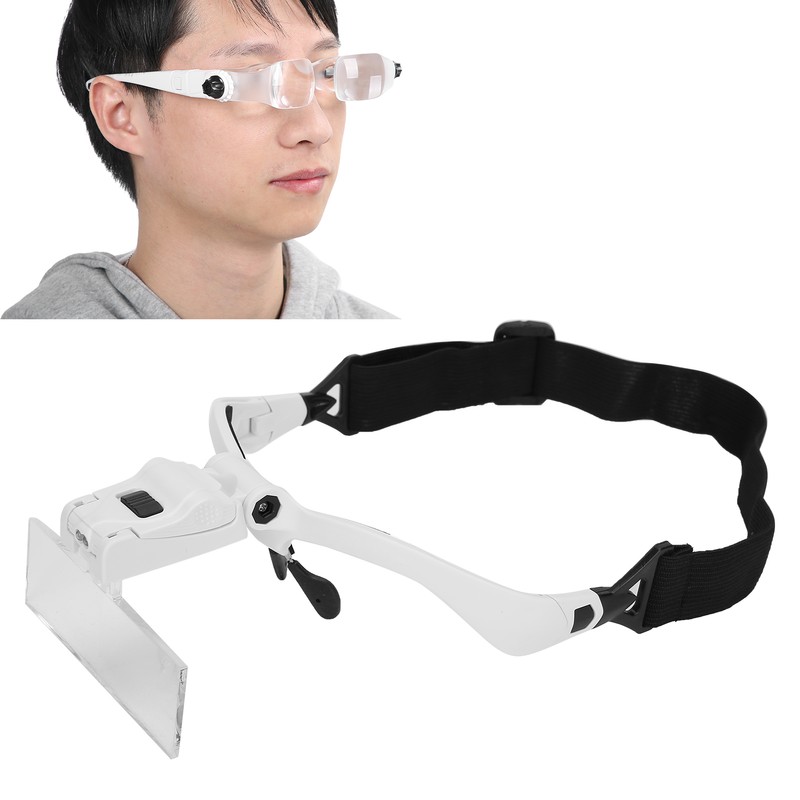 Head Mount Magnifying Glasses Folding Magnifier for Mobile Phone Reading