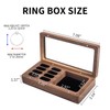 Luxury Solid Walnut Wood Ring Box with Glass Window -