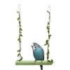Bird Swing,Wooden Parrot Perch Stand,Swing Hanging Toys With 2PCS Metal