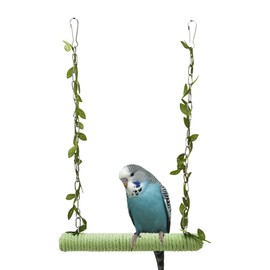 Bird Swing,Wooden Parrot Perch Stand,Swing Hanging Toys With 2PCS Metal Hooks for Parrot Budgerigar Parakeet Cockatiel Love Birds Finches