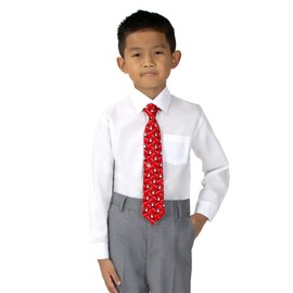Spring Notion Boy's Printed Microfiber Christmas Theme Pretied Zipper Tie, Large Red Penguin
