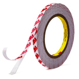 HUTIXI Double Sided Tape Thin, 0.39in x 82ft Removable Mounting Tape, Poster Picture Hanging Strips, Clear Wall Sticky for Hanging, Scrapbook Stickers, No Damage Wall Adhesive for Festival Decoration