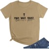Women Pray Wait Trust Soft Sleeveless Crew Neck Cute Graphic