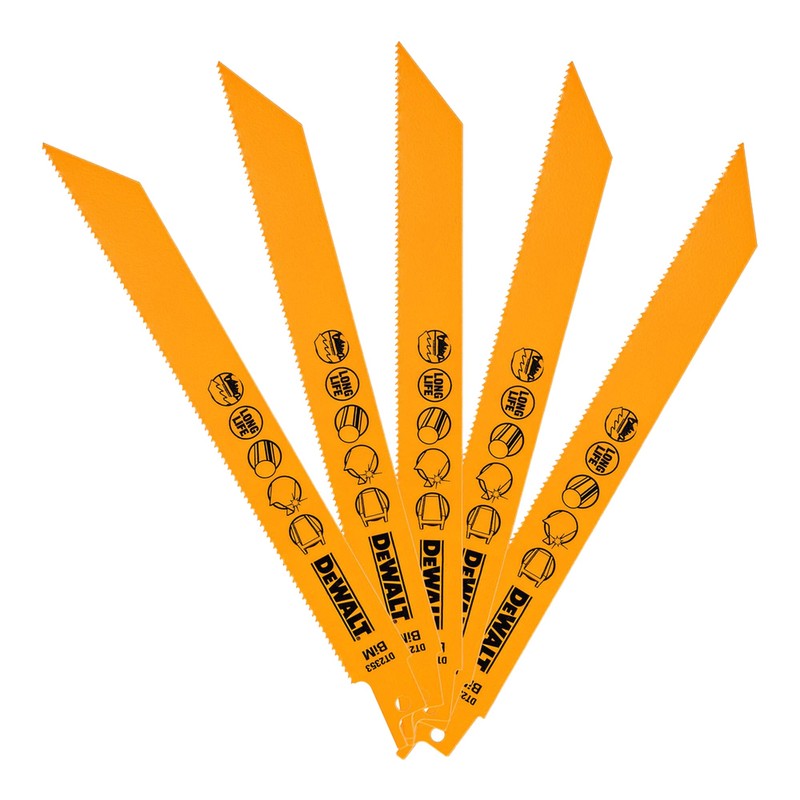 DeWalt DT2353QZ 203mm Reciprocating Blade Bi-Metal Fast Cuts Metals/Sheet Metals