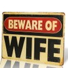 dingleiever-Beware Wife Metal Painting Garage Wall Sticker Antique Decor bar