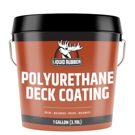 Liquid Rubber Polyurethane Deck Coating – 10X Stronger Than Traditional Deck Paint & Deck Stain – Flexible, Waterproof Sealant for Wood, Concrete & Plywood – Textured Finish – Saddle Brown – 1 Gallon