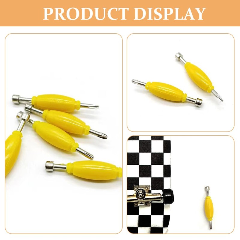 UPKOCH 8pcs Fingerboard Screwdriver Set, Mini Double Head Metal Screwdrivers