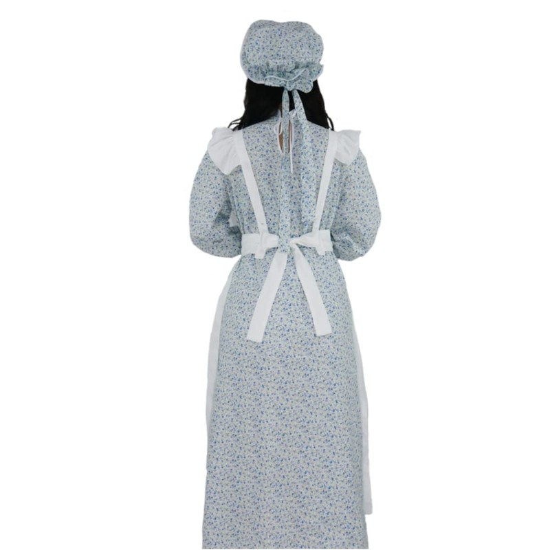 Jeufoin Women Vintage Victorian Maid Ruffles Pinafore Apron Pioneer Colonial