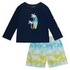 Ocean Pacific Boys' Rashguard and Trunks Swimsuit Set, LS Navy,