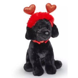 FAO Schwarz 12" Sparklers Wear and Share Black Labrador with Removable Heart Bop