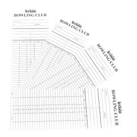 Acclaim Lawn Bowls Double Sided Score Cards - White with Black Text Printed Sheets - 8.5" x 3.1" (Pack of 100)