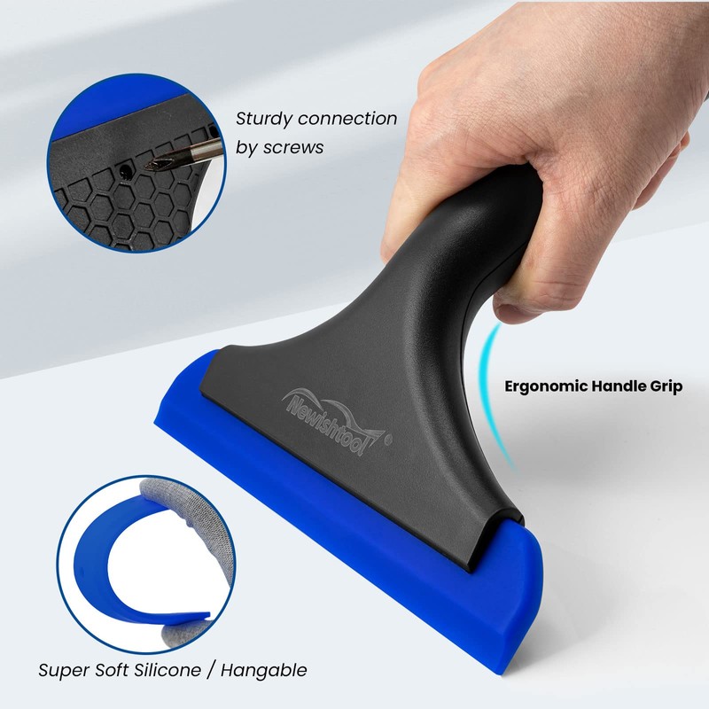NEWISHTOOL Small Squeegee for Car Windows, Mirrors, Auto Glass, Super