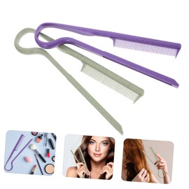 BIUDECO 2pcs Shaped Plastic Comb Fine Tooth Combs for Hair Styling Curly Hair Barber Straightening