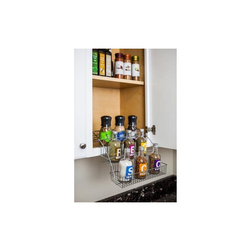Hardware Resources 3-Tier Pull Down Spice Rack - Chrome-Finished Steel