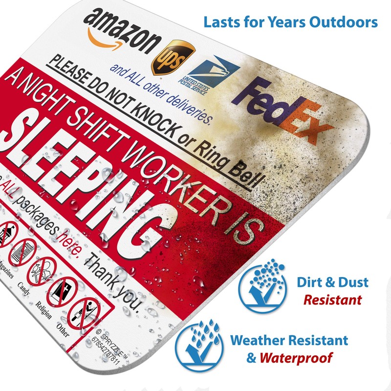 Night Shift Worker Sleeping Sign - Leave Package Sign Do