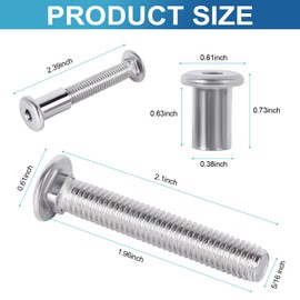 4 Pcs Trailer Hasp Bolt Kit, 2 in Trailer Hasp Bolt, Hasp Bolt Kit for Trailer, Heavy Duty Trailer Hasp Barrel Bolt Kit, Stainless Steel Trailer Hasp Bolt Kit for Trailer Cam Action Hasp