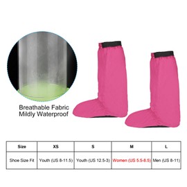 PATIKIL Waterproof Shoe Covers, Zipper Rain Shoe Cover Snow Boot Covers Protective Overshoes for Outdoor Activities, M, Rose Red
