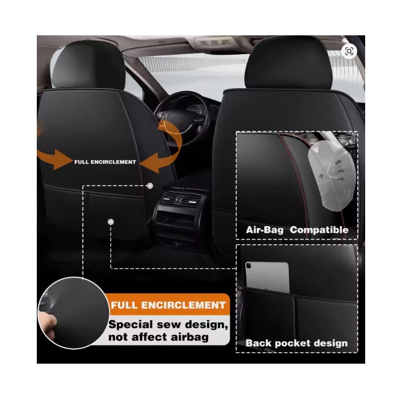 Toolzia Full Leather Car Seat Cover - All-Inclusive Cushion