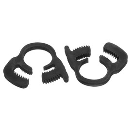 sourcing map 2 Pcs Adjustable Double Snap Grip Hose Clamps Plastic 9.1-9.6 Mm/0.36-0.38 Inches Inner Dia Adjustable Several Ratcheting Tubing Clamp for Home, Black