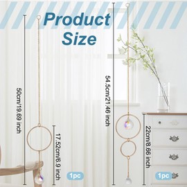 OLYCRAFT 2Pcs 2 Styles Gold Air Plant Hanger with Glass Ball Pendant Metal Round Hanging Planter Plant Hanger Display Frame Plants Display Racks for Air Plant Home Office Desk Decor