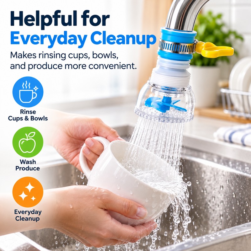 360° Rotating Faucet Extender for Sink Use – Extendable Anti-Splash