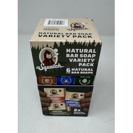 Dr. Squatch Natural Squawk Natural Bar Soap, Vareity Pack (6 count), Brown/blue/green
