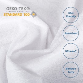 Twin Extra Long (XL) Mattress Protector, Waterproof Bamboo Terry Ultra Soft Noiseless Mattress Protector with Deep Pocket Fits Up to 14 Inch Mattress