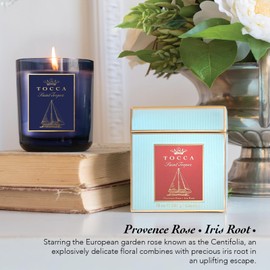 TOCCA St Tropez 10oz Candle - Provence Rose & Iris Root Scented, Hand Poured Soy-Wax Blend with 100% Cotton Wick, 60 Hour Burn Time