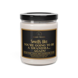 Smells Like You're Going to Be A Grandma Again Candle Pregnancy Announcement for Grandma | Grandma Pregnancy Announcement | 9oz (Cinnamon Vanilla)
