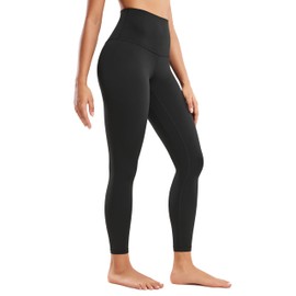 CRZ YOGA Super High Waisted Butterluxe Yoga Pants 25 Inches - Buttery Soft Workout Leggings for Women Over Belly Black Large