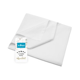 ZOLLNER Linon Bed Sheet or Duvet for Summer – Made of Pure Cotton – 150 x 200 cm White – Without Elastic – Hotel Quality