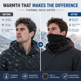 Thermal Neck Gaiter for Cold Weather – Fleece-Lined Windproof Face & Neck Cover for Cycling, Hiking & Winter Outdoor Use