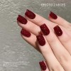 Xeijayi 1pc Sparkling Red Rhinestone Gel Nail Polish Me105 Red