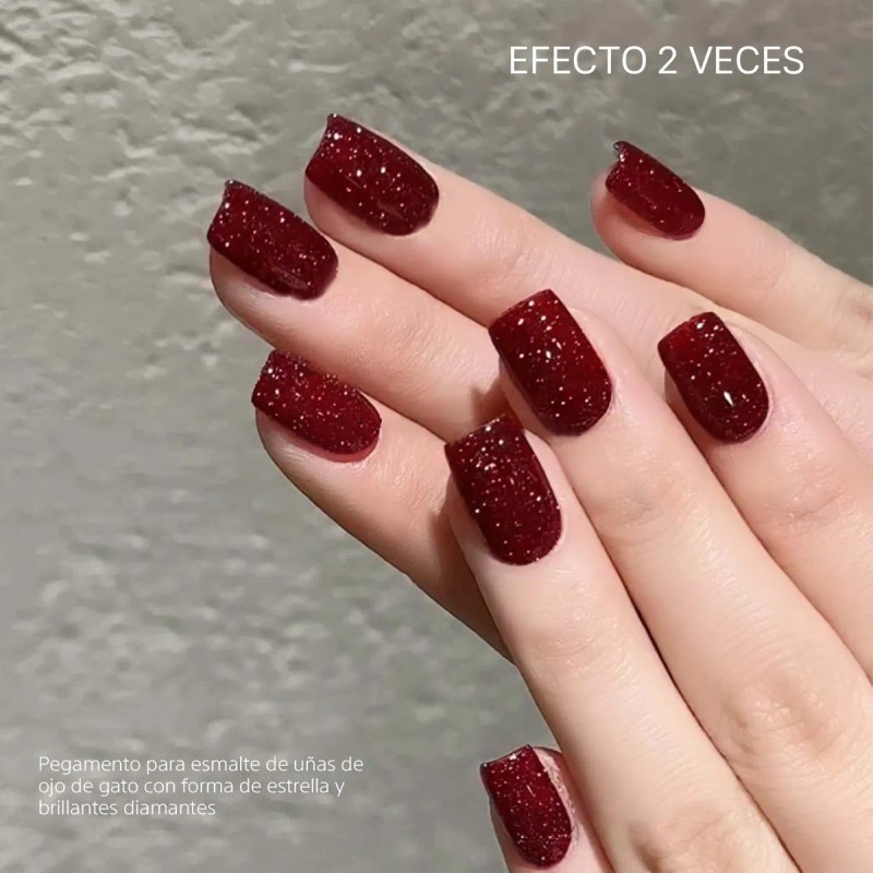 Xeijayi 1pc Sparkling Red Rhinestone Gel Nail Polish Me105 Red