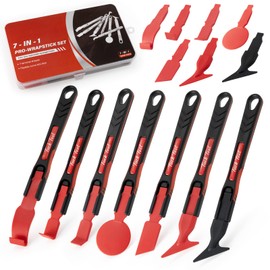 Gomake Vinyl Wrap Stick Squeegee Window Tint Tool 7 in 1 Micro Wrap Stick Squeegee Detachable and Replaceable Head Wrap Tucking Tool Curves Slot Corner Squeegee for Car Wrapping Car Tint Installing