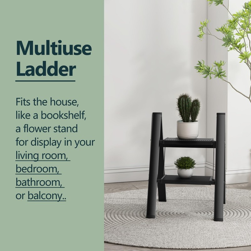 WOA WOA Step Ladder, Folding Step Stool with Widening Pedals,