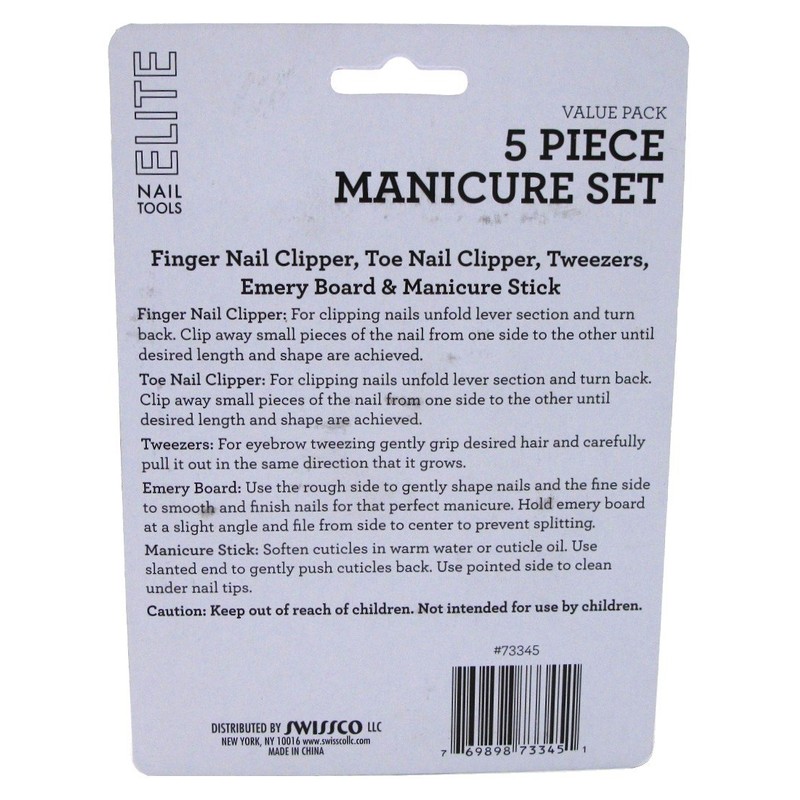 Swissco 5 Piece Manicure Set (3 Pack)